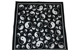 Square Black Ying and Yang Bandana