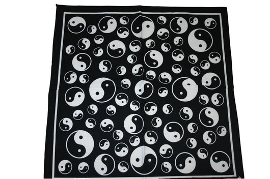 Square Black Ying and Yang Bandana